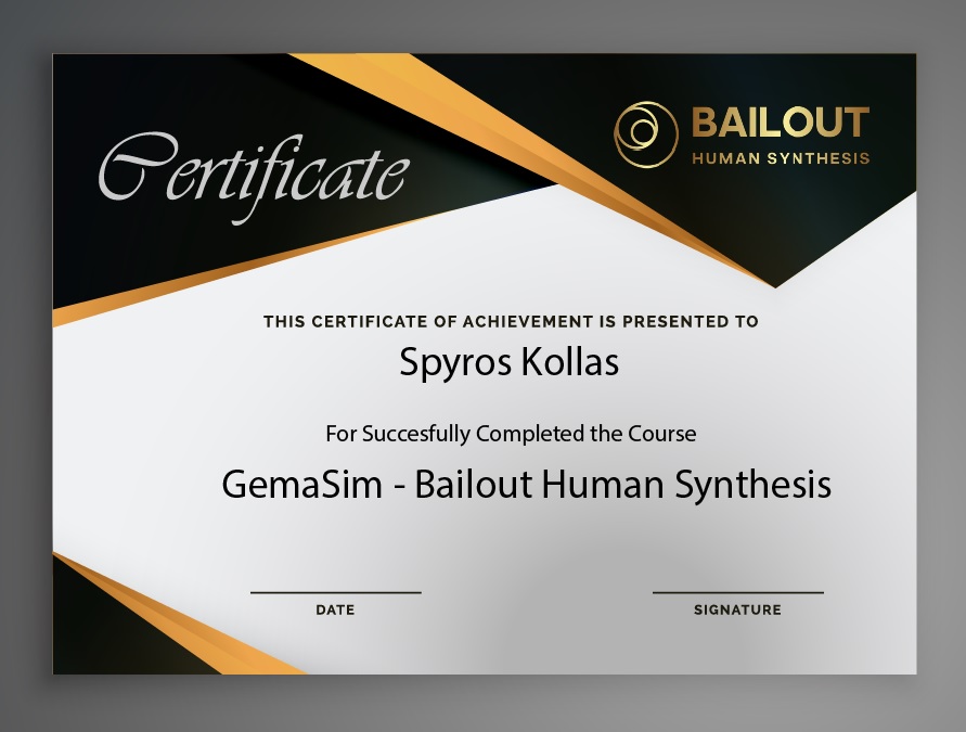 GemaSim Bailout Human Synthesis-Spyros-Kollas-Greece-Cyprus