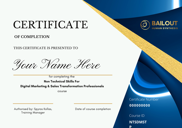 Certificate-of-completion-to-Non-Technical-Skills-for-Digital-Marketing-and-Sales-Transformation-Professionals-Bailout-Human-Synthesis-Spyros-Kollas